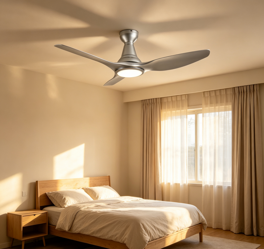 Flush-Mount 3-Blade 64" DC Ceiling Fan with Light