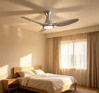Flush-Mount 3-Blade 64" DC Ceiling Fan with Light